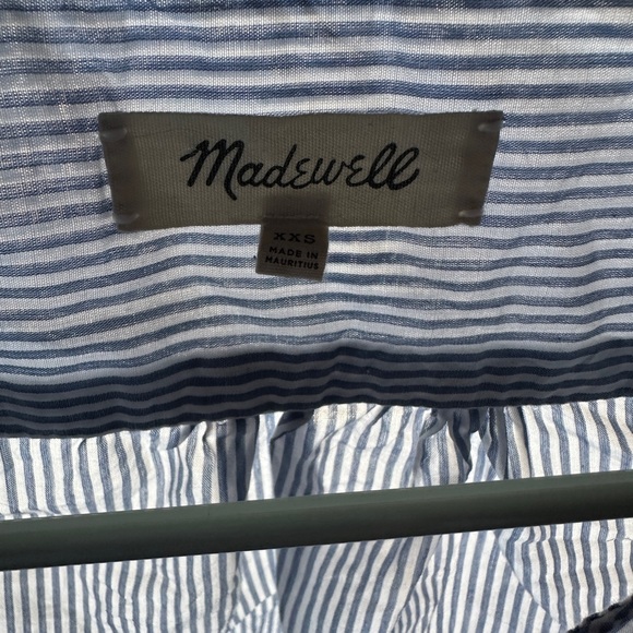 Madewell Light Blue/White Pin Stripe Wrap Blouse - Picture 8 of 8